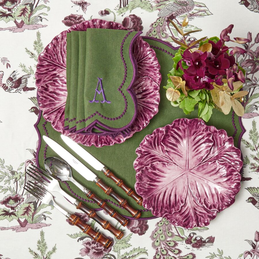 Fineez Serena Aubergine Cabbage Dinner & Starter Plates – Set of 8 - Image 18