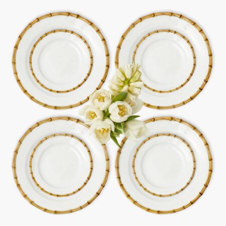 Fineez Nancy Bamboo Dinner & Starter Plates – Set of 8