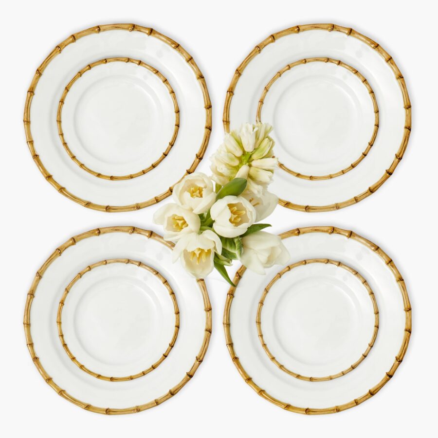 Fineez Nancy Bamboo Dinner & Starter Plates – Set of 8