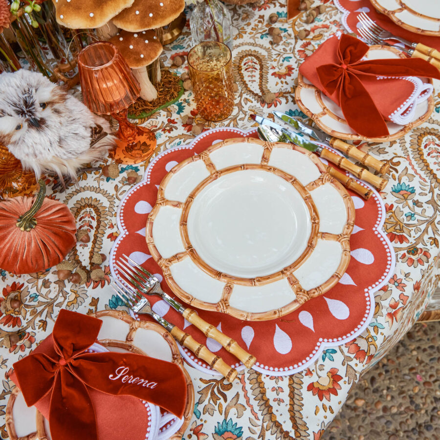 Fineez Petal Bamboo Ceramic Dinner Plates – Set of 4 - Image 2