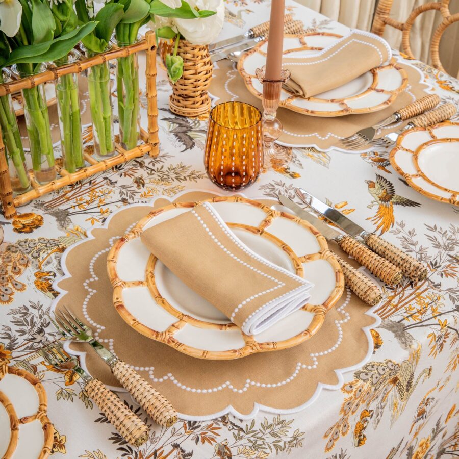 Fineez Petal Bamboo Ceramic Dinner Plates – Set of 4 - Image 13