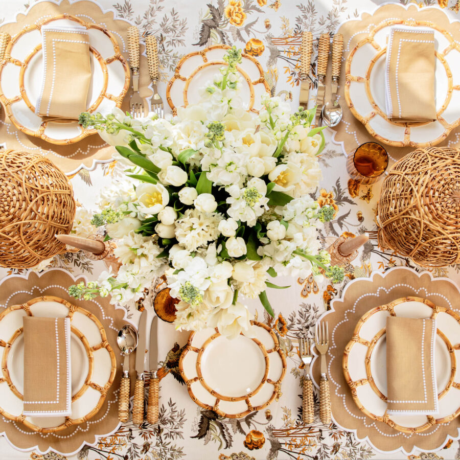 Fineez Petal Bamboo Ceramic Dinner Plates – Set of 4 - Image 11