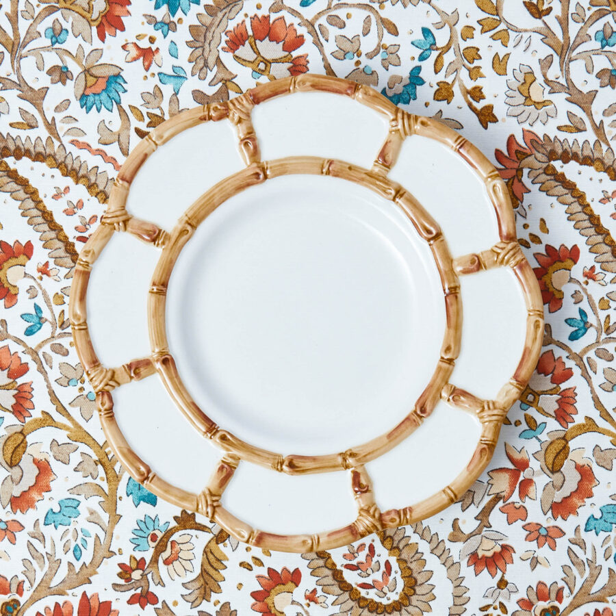 Fineez Petal Bamboo Ceramic Dinner Plates – Set of 4 - Image 9