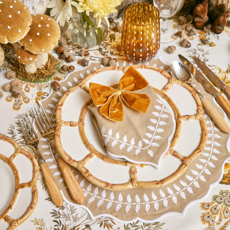 Fineez Petal Bamboo Ceramic Dinner Plates – Set of 4 - Image 15