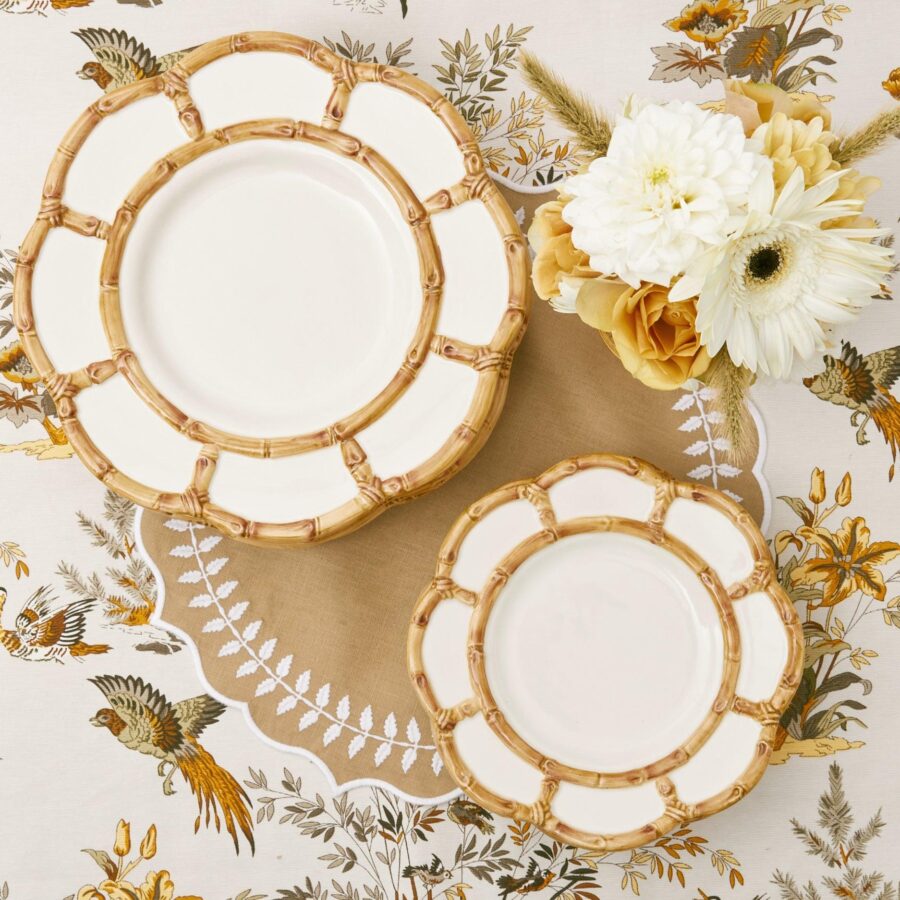 Fineez Petal Bamboo Ceramic Dinner Plates – Set of 4 - Image 18