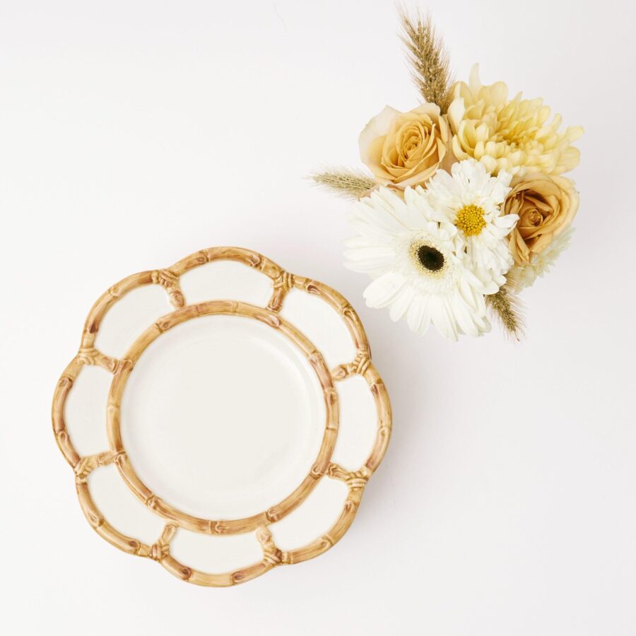 Fineez Petal Bamboo Ceramic Dinner Plates – Set of 4 - Image 14